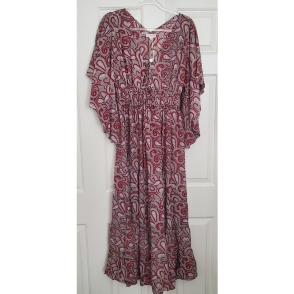 Chaudry Paisley Print Maxi Dress Size Large